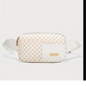 Faux leather checked Fanny pack/sling pack/bum bag-NWT